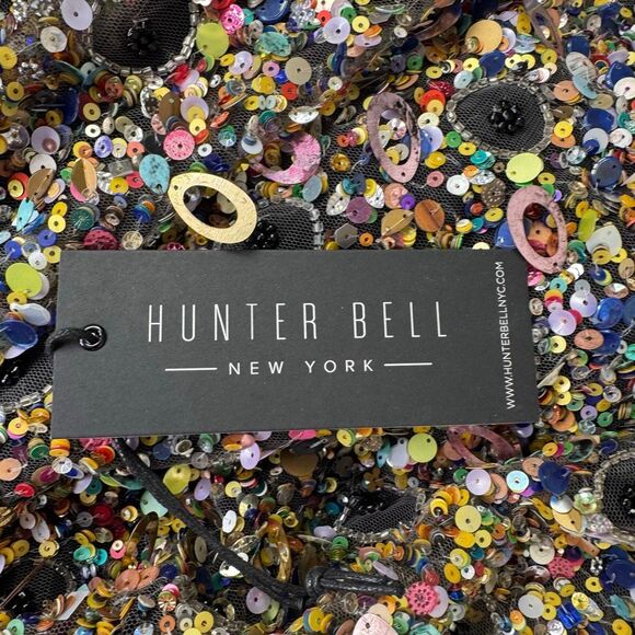 NEW Hunter Bell Shelby Sequin Blouse Black Multi Large - Picture 6 of 8
